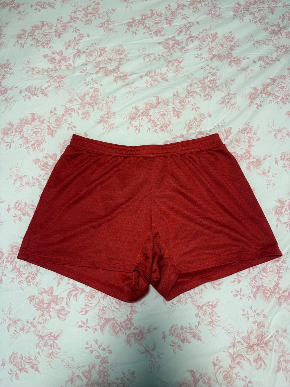 Champion Red Athletic Shorts with Navy Trim